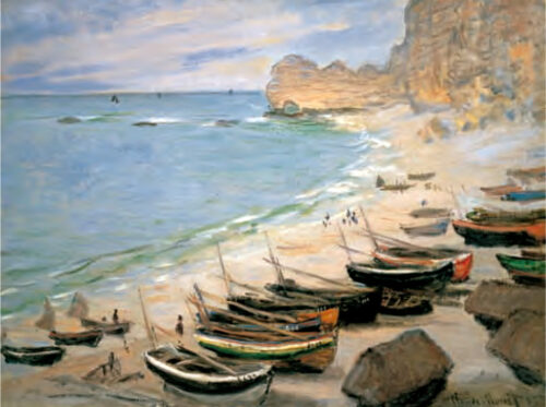 Etretat, la plage et le port d’Amont
